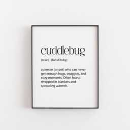 Cuddlebug Definition Print - Cute Gift For Snuggle Lovers Romantic Or Fun Valentine's Day Wall Art Cozy & Heartfelt D??cor, Pet - thumbnail 2