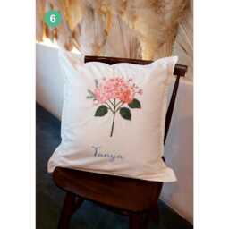 Custom Embroidered Pillow Personalized Gift, Wildflower Pillows, Spring Decoration, Floral Pillowcases, Fitted Inserts 18Inx18In 20Inx20In - thumbnail 1