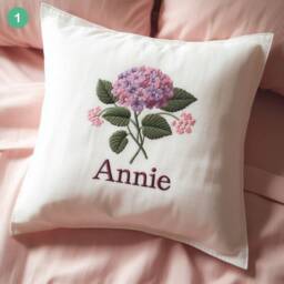 Custom Embroidered Pillow Personalized Gift, Wildflower Pillows, Spring Decoration, Floral Pillowcases, Fitted Inserts 18Inx18In 20Inx20In - thumbnail 2