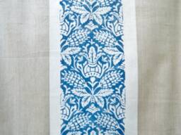 Pelham House - Robert Allen Fabrics Calypso Blue Window Valance Lined Corded & Beige Stripes Made To Order - thumbnail 2