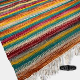 Hand Knotted Reversible Flat Weave Pure Wool Colourful Kilim Woollen Rug 3Ft X 5Ft - thumbnail 2