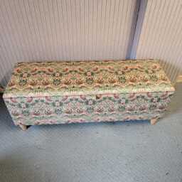 Tall William Morris Fabric Ottoman Footstool Handmade Velvet Storage Trunk - thumbnail 3