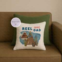 Reel Cool Dad - Wishing I Was Fishing Custom Cushion Fisher Gift - thumbnail 1