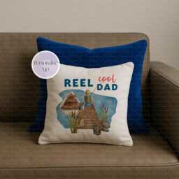 Reel Cool Dad - Wishing I Was Fishing Custom Cushion Fisher Gift - thumbnail 3