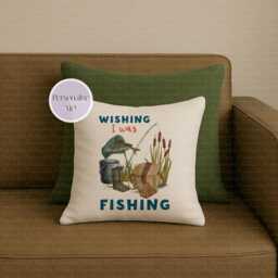 Reel Cool Dad - Wishing I Was Fishing Custom Cushion Fisher Gift - thumbnail 2