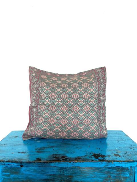 Handmade Mexican Embroidered Pillow Cover, Cotton Home Decor