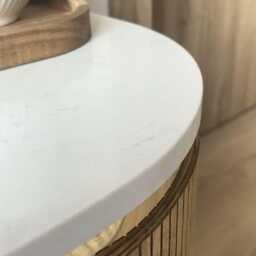 Modern Floating Tv Stand - Birch Plywood & Marble Composite Top - thumbnail 3
