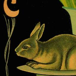 Magic, Travel Label, Tulips, Rabbit, Hat, 1900S, Vintage, Antique, Wall Decor, Hanging, Banner, Magician - thumbnail 2