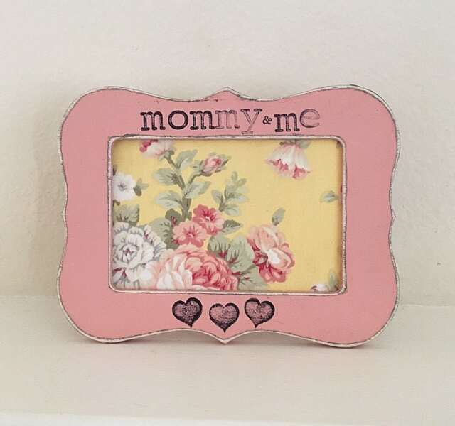 Handmade Mommy & Me Picture Frame Distressed Vintage Style, 4x6 - image 1