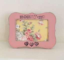 Handmade Mommy & Me Picture Frame Distressed Vintage Style, 4x6 - thumbnail 1