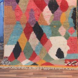 Colorful Moroccan Rug, Custom Fabulous Boujad Abstract Multicolored Carpet, Handmade Bohemian Rug - thumbnail 3