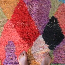 Colorful Moroccan Rug, Custom Fabulous Boujad Abstract Multicolored Carpet, Handmade Bohemian Rug - thumbnail 4