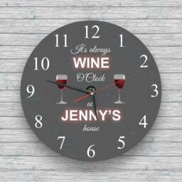 Personalised Wall Clock Wine O'clock Glass Wall Clock - Birthday, Christmas Novelty - thumbnail 1