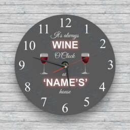 Personalised Wall Clock Wine O'clock Glass Wall Clock - Birthday, Christmas Novelty - thumbnail 2