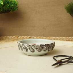 Handmade Black Larva & Green Mame Bonsai Pot. G1983 - thumbnail 2
