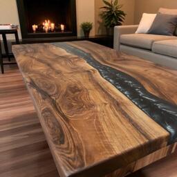Japanese Wabi Sabi Epoxy River Coffee Table