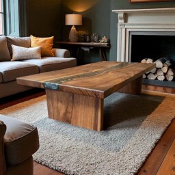 Japanese Wabi Sabi Epoxy River Coffee Table - thumbnail 2