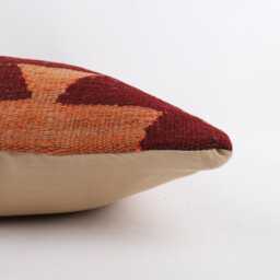 Bohemian Kilim Pillow Cover 16'' Vintage Turkish Rug Throw - thumbnail 4