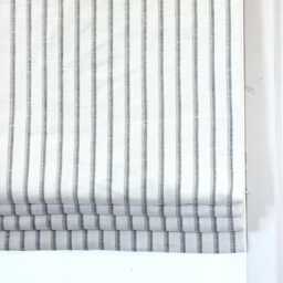 Grey & Beige Striped Off-White 100% Natural Linen Custom Roman Shade - Cl1041 - thumbnail 4