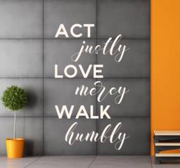 "Vinyl Wall Decal - Micah 68 ""Act Justly Love Mercy Walk Humbly" - thumbnail 1