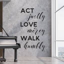 "Vinyl Wall Decal - Micah 68 ""Act Justly Love Mercy Walk Humbly" - thumbnail 2
