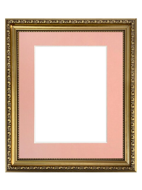 Shabby Chic Gold Picture Frame With Pink Mount - image 1