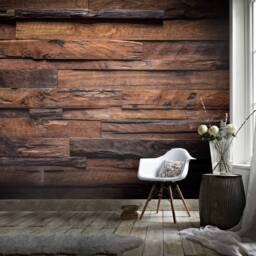 Dark Wood Grain 3D Wallpaper, Brown Wall Mural, Peel & Stick - thumbnail 2