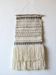 Neutral Woven Wall Hanging Boho Wool Alpaca Tapestry