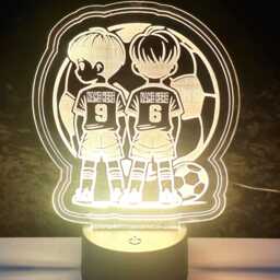Personalised Boys Football Led Night Light Shirt Friends Brothers Lamp Kids Usb Neon Name Sign Plaque Bedroom Room Christmas Birthday Gift - thumbnail 4