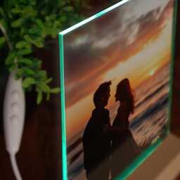 Personalised Photo Print Plaque Led Wood Base Your Image Printed Night Light Valentines Gift Birthday Anniversary - thumbnail 4