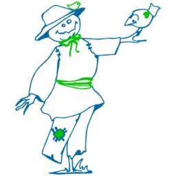 Kids Wall Decal Scarecrow, Hand Drawn Sticker, Vinyl Wall Scarecrow Children's Room Sticker - thumbnail 2