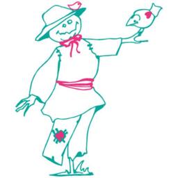 Kids Wall Decal Scarecrow, Hand Drawn Sticker, Vinyl Wall Scarecrow Children's Room Sticker - thumbnail 3