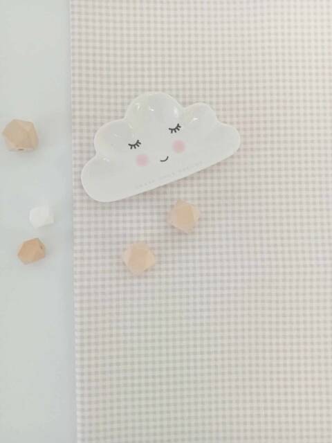 Beige Gingham Baby Crib Sheet - Organic Cotton Nursery Bedding Neutral Colour For Boys & Girls - image 1