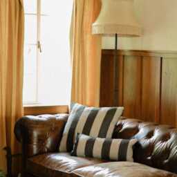 Organic Linen Striped Pillow Cover 10x22 - Handmade Throw Cushion - thumbnail 3