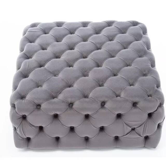 Handmade Chesterfield Cube Ottoman Coffee Table 30x30x16 Inches - image 1