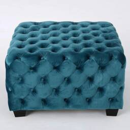 Handmade Chesterfield Cube Ottoman Coffee Table 30x30x16 Inches - thumbnail 3