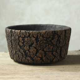 Natural Rustic Stoneware Pot For Cactus, Succulents, Caudex, Lithops, Handmade Very Artisanal, Size 16.5 cm - Width 8.5 - Height - thumbnail 2