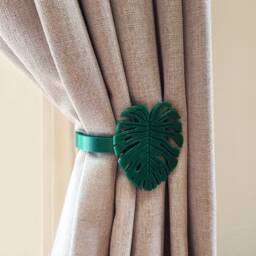 Replaceable Monstera Shape Curtain Holdbacks/Tiebacks 3D Printed Plastic - Set Of Left & Right