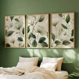Watercolor Floral Prints, Botanical Wall Art Set Of 3 - thumbnail 4