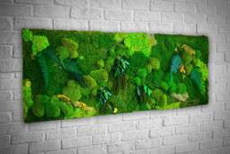 Handmade Preserved Moss Wall Art Set Fern & Foliage Panels - thumbnail 1