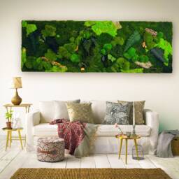 Handmade Preserved Moss Wall Art Set Fern & Foliage Panels - thumbnail 2