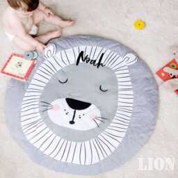 Personalised Lion Baby Playmat - Safari Nursery Tummy Time Mat - thumbnail 2