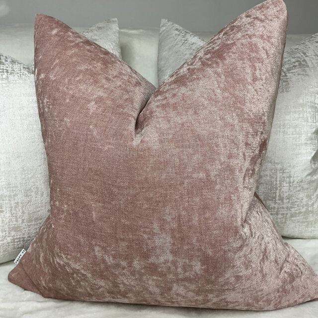 Decorative Sofa Cushion Cover Pillow Sham Pink, Chenille Fabric Iliv Designer - Double Sided Handmade in UK - image 1