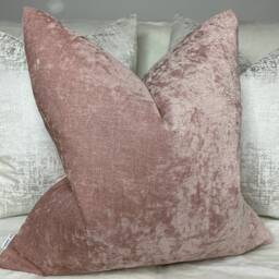 Decorative Sofa Cushion Cover Pillow Sham Pink, Chenille Fabric Iliv Designer - Double Sided Handmade in UK - thumbnail 2