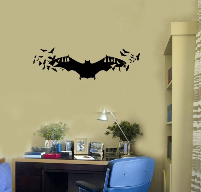 Bats Vinyl Wall Decal Halloween Scary Room Decoration Idea Stickers Mural - #2656Di - image 1