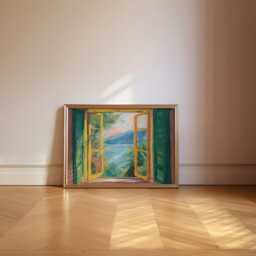 Open Window Henri Matisse Art Print, Inspired Fauvist Scene, To Lake Como, Mediterranean Coastal, Exhibition Poster - thumbnail 1