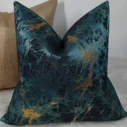 Luxury Lava Teal Gold Cushion Cover Marble Design For New Home Designer Handmade Pillow/(Only Cover - thumbnail 2