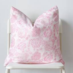 "Block Print Pillow Cover Floral Batik, Ethnic Indian Textile - 20"" X 20" - thumbnail 2