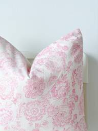 "Block Print Pillow Cover Floral Batik, Ethnic Indian Textile - 20"" X 20" - thumbnail 1
