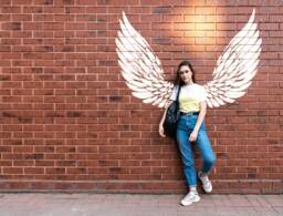 Angel Wings Wall Stencil Reusable Mylar, Selfie Mural Decor - thumbnail 1